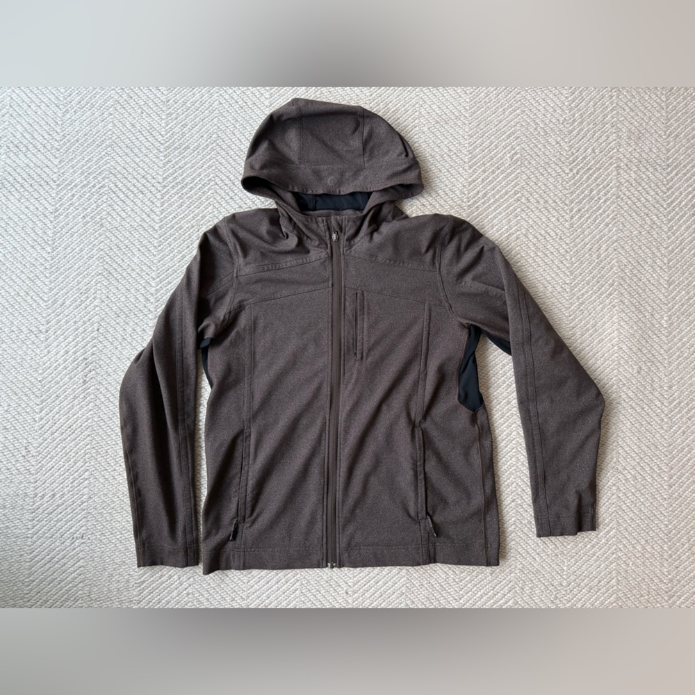 Lululemon The Contender Brown Zip Up Hoodie sz L